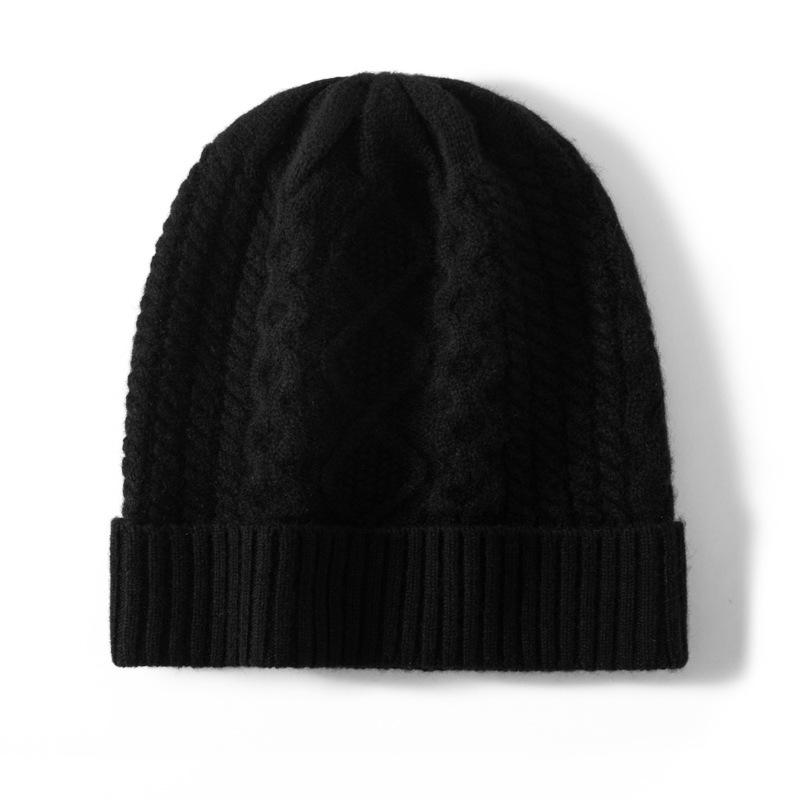 Thickened Cashmere Hat Women's Solid Color Versatile Wool Hat Warm Hat Ear Protector Hat Stacking Hat Outdoor Riding Cold Hat