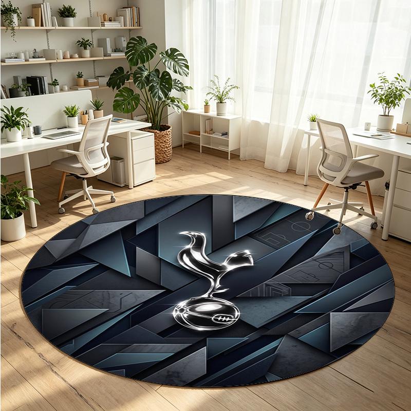 Tottenham Hotspur Printed Round Crystal Velvet Rug Soft Non Slip Floor Carpet For Bedroom Holiday Gift
