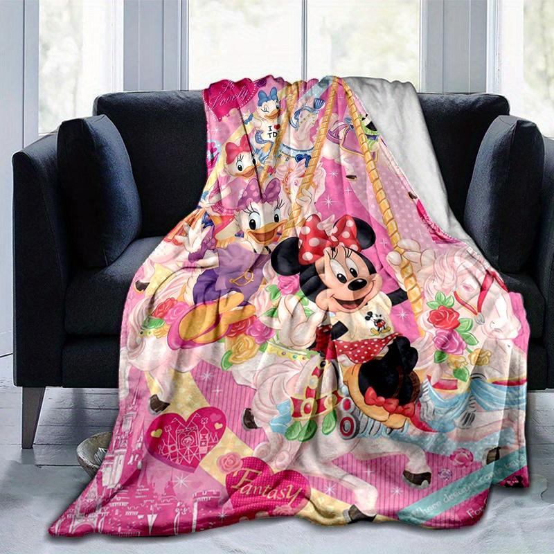 1pc, Minnie and Friends (2) Home Decor Blanket: A Cozy Flannel Throw for Bedroom, Living Room, Travel, Camping, Car, Beach, Office Naps, Perfect Gift
