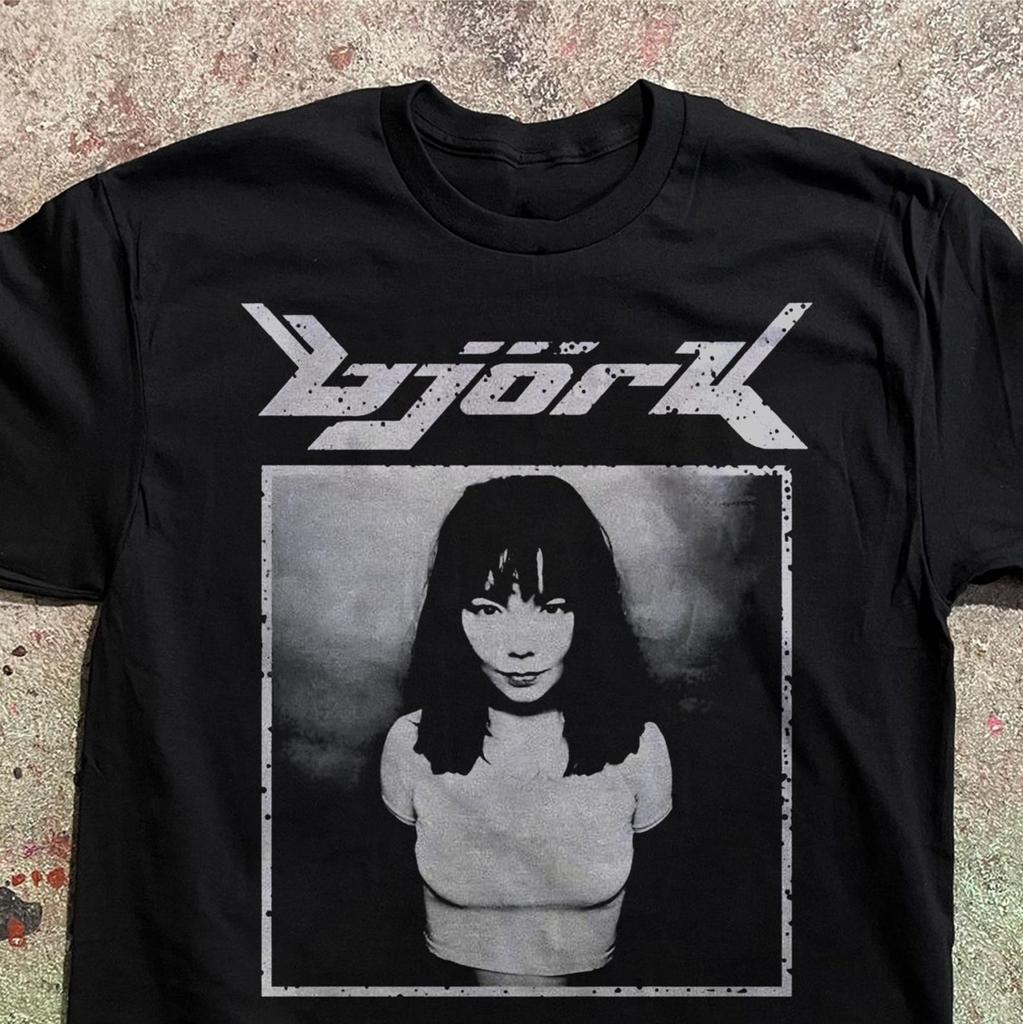 Björk Vintage Black and White Portrait T-Shirt, 90s Electronic Music Tee