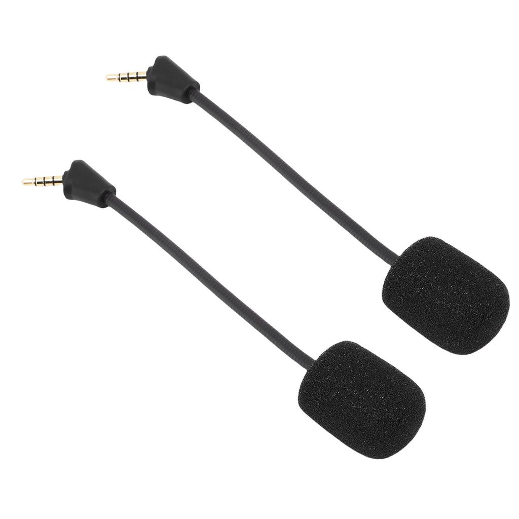 2pcs Microphone Replacement for Kingston HyperX Cloud II Wireless Gaming Headset Noise Cancelling 3.5mm Detachable