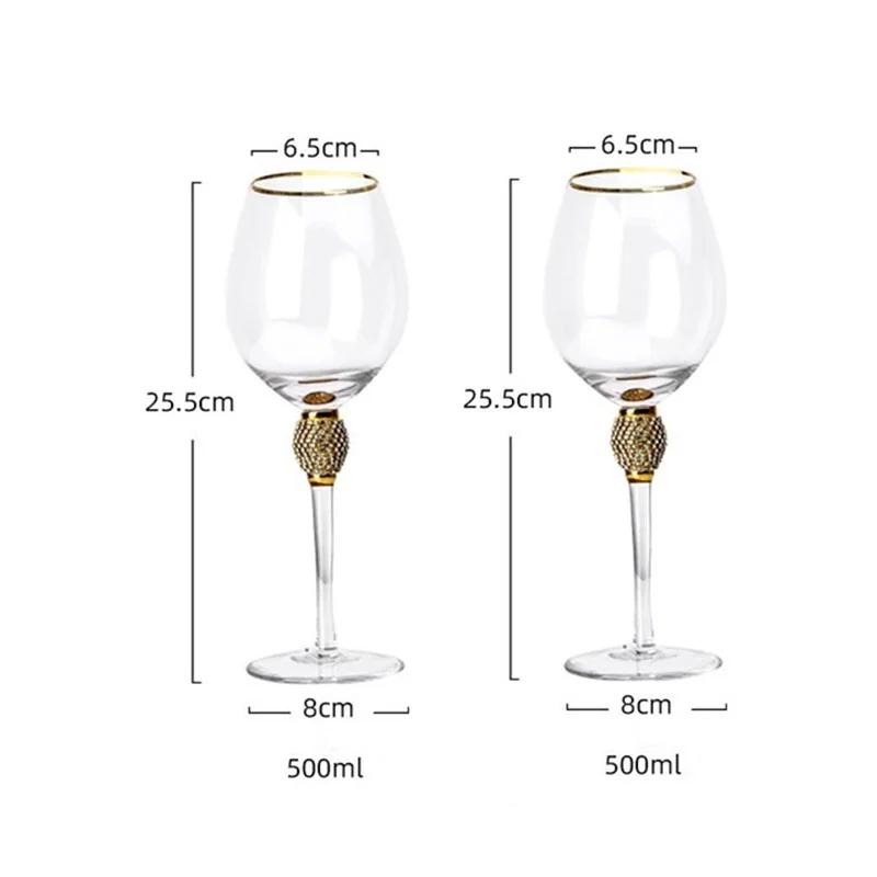 4/2 шт. креативный стеклянный стакан с золотой окантовкой для красного вина, коктейля, шампанского, виски, бокал для напитков, бокал для бара, бокал для вечеринки, свадебные принадлежности, подарок