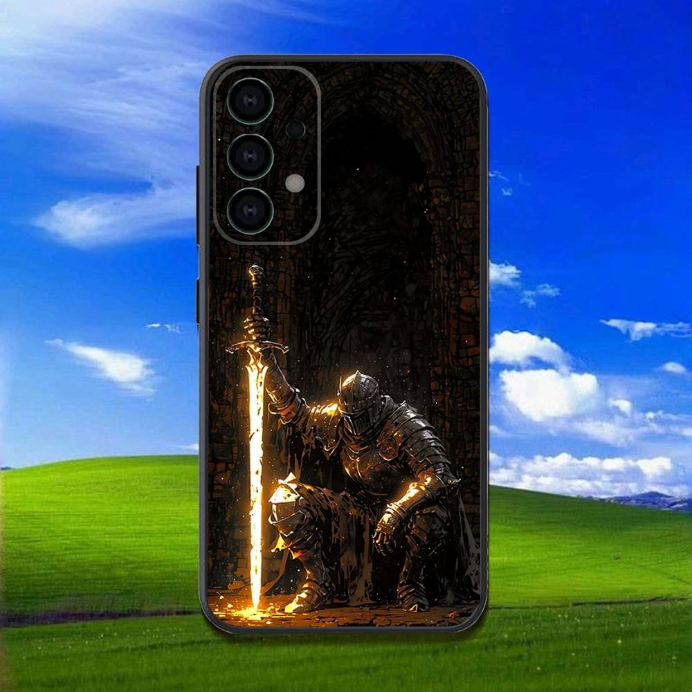 Чехол для телефона Samsung Galaxy A13, A21s, A22, A31, A32, A52, A53, A71, A80, D-Dark S-Souls Game Мягкий Черный Корпус