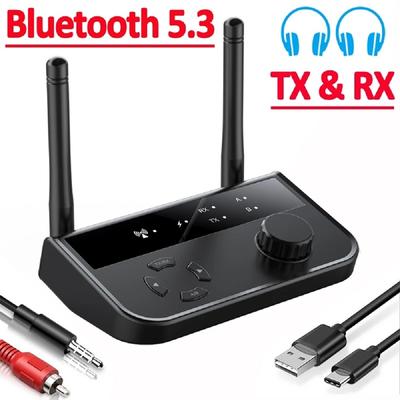 Передатчик-приемник Bluetooth 5.3 2-в-1 с большим радиусом действия для ТВ, домашней стереосистемы, аудиоадаптер