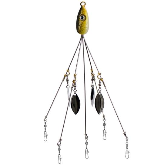 MUQZI Sports Accessory 18g 5 Arm Alabama Rig Head Umbrella Fishing Group Lures Bass Swimming Baits