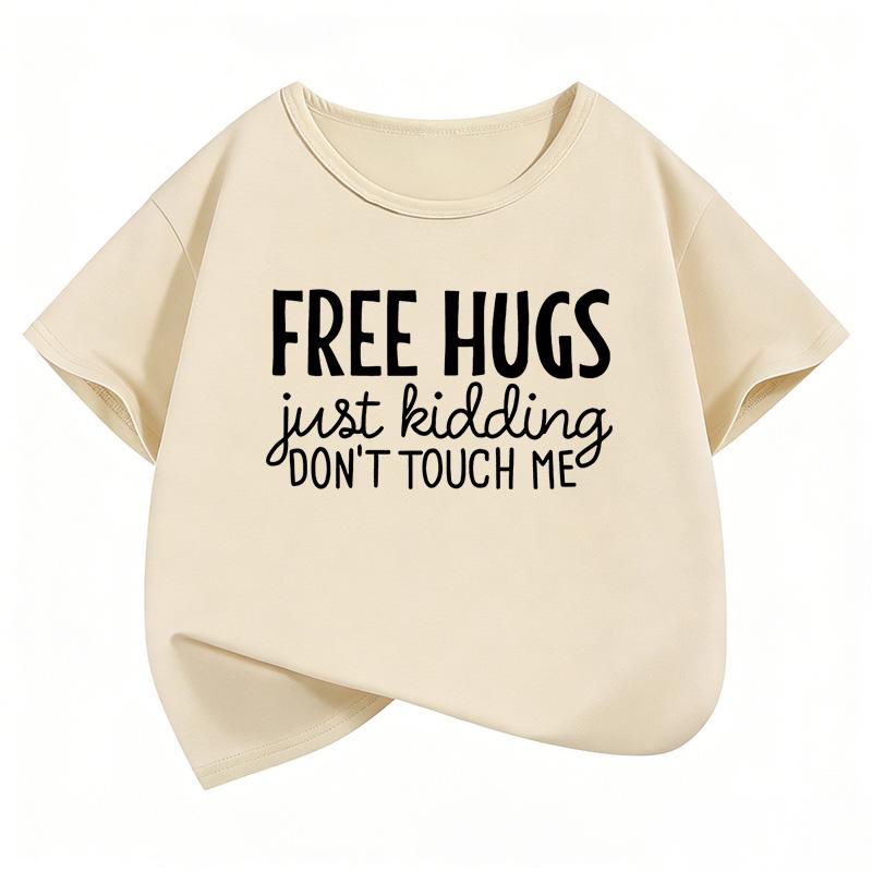 Free Hugs Funny T Shirts Short Sleeve Kids Childrens Tshirt Boys Girls Summer Spring Casual Top Tee Shirt
