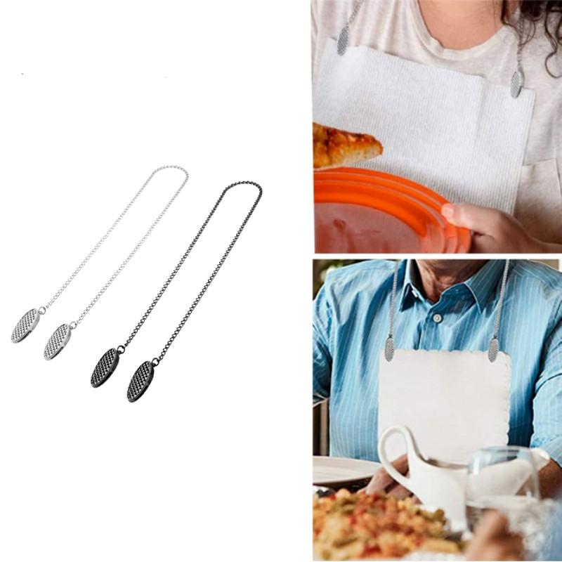 Napkin Holder Chain Clips Chain Flexible Lanyard Neck Strap Seniors Children