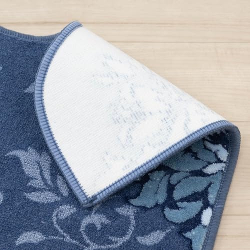 Senko DECORMUSEE Precious Toilet Mat, Approx. 60 x 60 cm, Navy Blue, Elegant, 30273