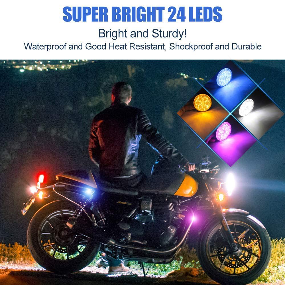 Reflector Motorcycle LED Reflector 24V Car 24 Row Side Marker Lamp Turn Signal Auxiliary