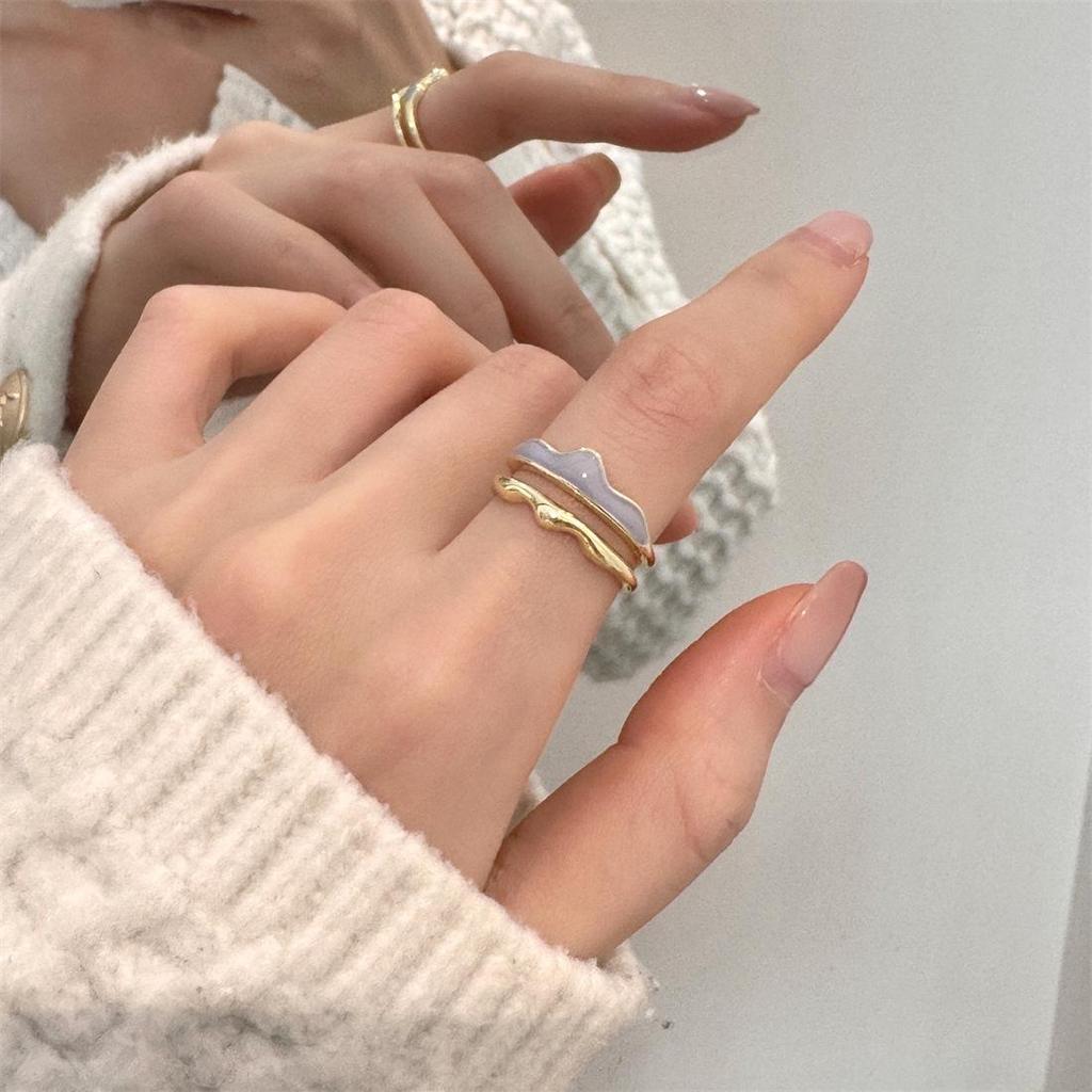 Эмаль, капельная глазурь, бабочка и перламутр, серебряное кольцо - элегантные, не тускнеющие женские украшения