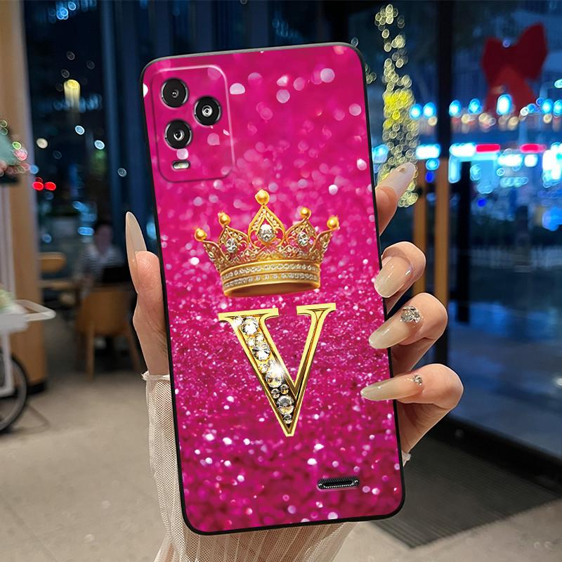 Crown Initial Letter Black Case For BLU View 5 Pro Protective Soft Silicone Shockproof Casing For BLU View 5 Pro Back Cover