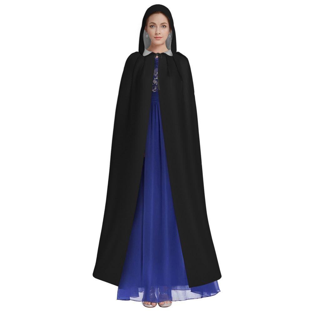 Catana Cats Retro Samurai Yakuza Holder Long Hooded Cloak Witch Medieval Costume Cosplay Cape HalloweenParty Adult Unisex