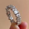 Chic Sparkling Geometric Cubic Zirconia Rings for Women Statement Jewelry Female Fashion Wedding Band Finger Accessories