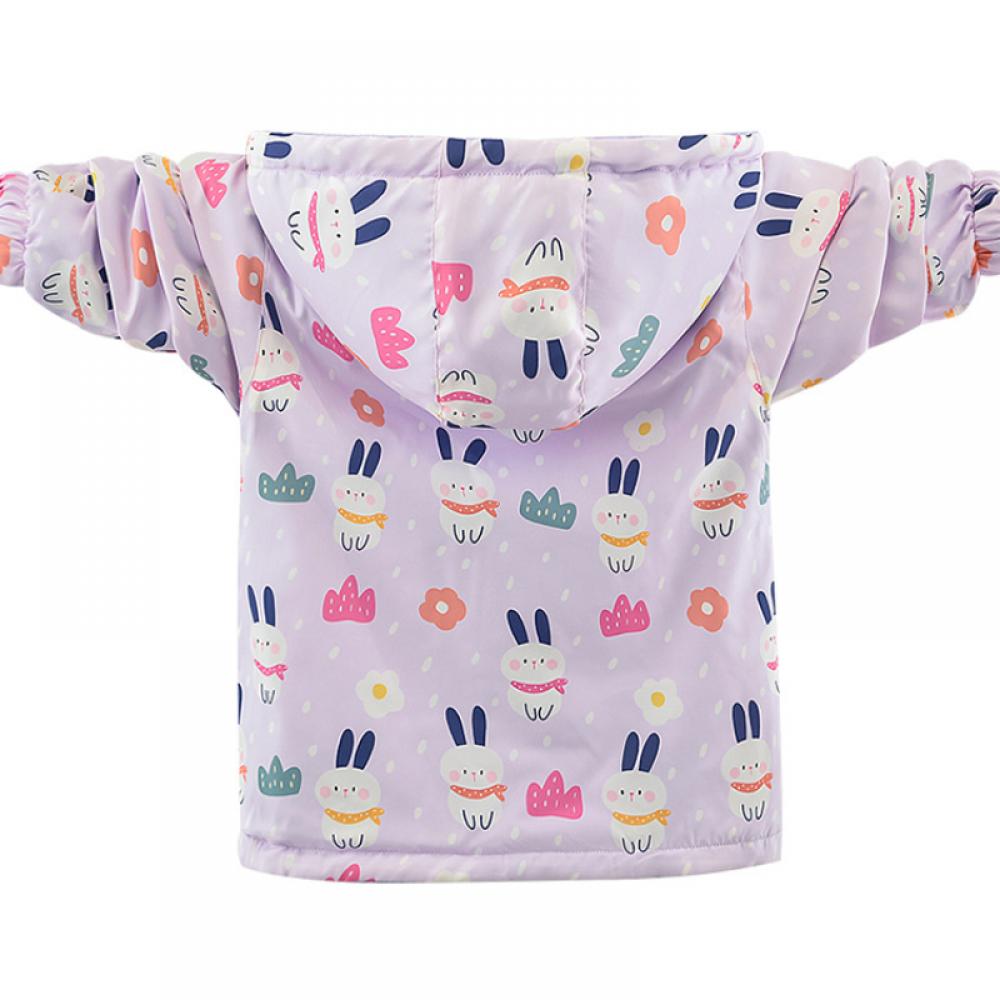 Детская одежда Весна и осень Двусторонняя флисовая подкладка для девочек Куртки для маленьких и средних размеров Детская рубашка на молнии в мультяшном стиле