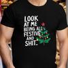 Men'S Christmas Graphic T-Shirt Funny Holiday Saying Shirt with Red Green Accents Casual Christmas Party Outfit Men Clothing