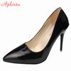 Fashion Aphixta New 10cm Thin Heels Shoes Women Pumps Wedding Party Official Leisure Crystals Luxury Buckle Black Super Big Szie 48