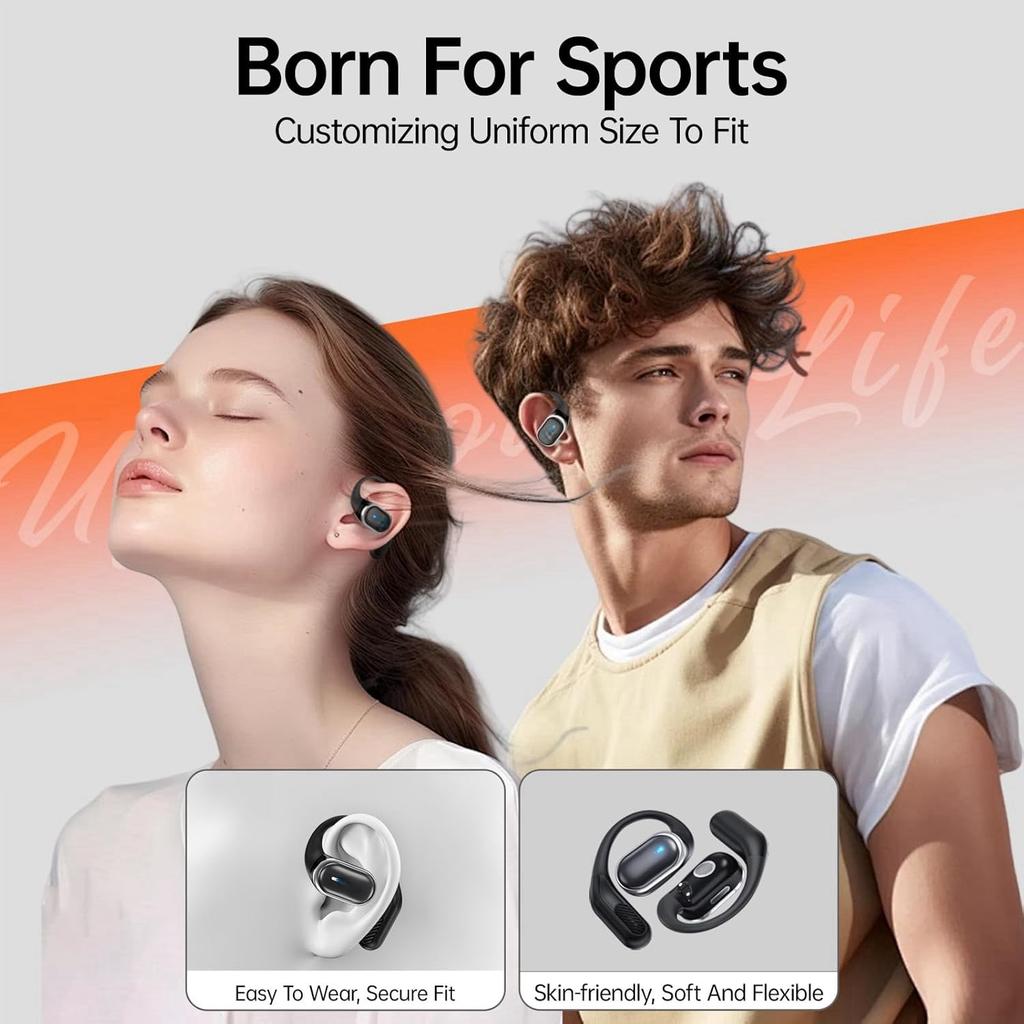 Новые беспроводные наушники OWS с открытым ухом, Bluetooth 5.4, Hi-Fi звук, гарнитура, сенсорное управление, TWS-вкладыши, 60 часов воспроизведения