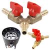 For Fuel Gas Water Oil Air Brass Pipe Fitting Connector Three 3 Way Hose Barb Ball Valve Adapter