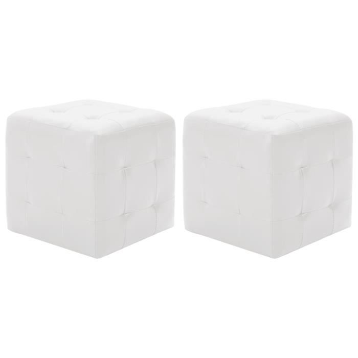 VidaXL Poufs 2 Pcs White 30 X 30 X 30 Cm Faux Leather