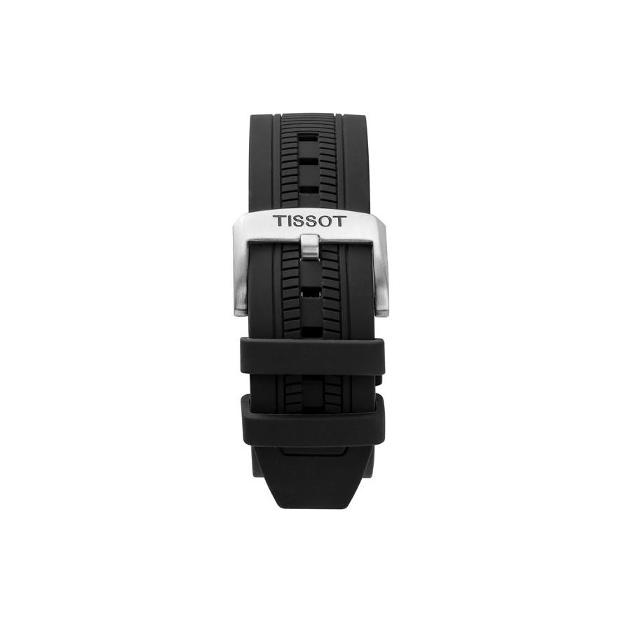 Tissot Часы с кварцевым механизмом серии Racing, водонепроницаемость 100 м, корпус 43 мм из нержавеющей стали, силиконовый ремешок, мужские часы T115.417.27.011.00