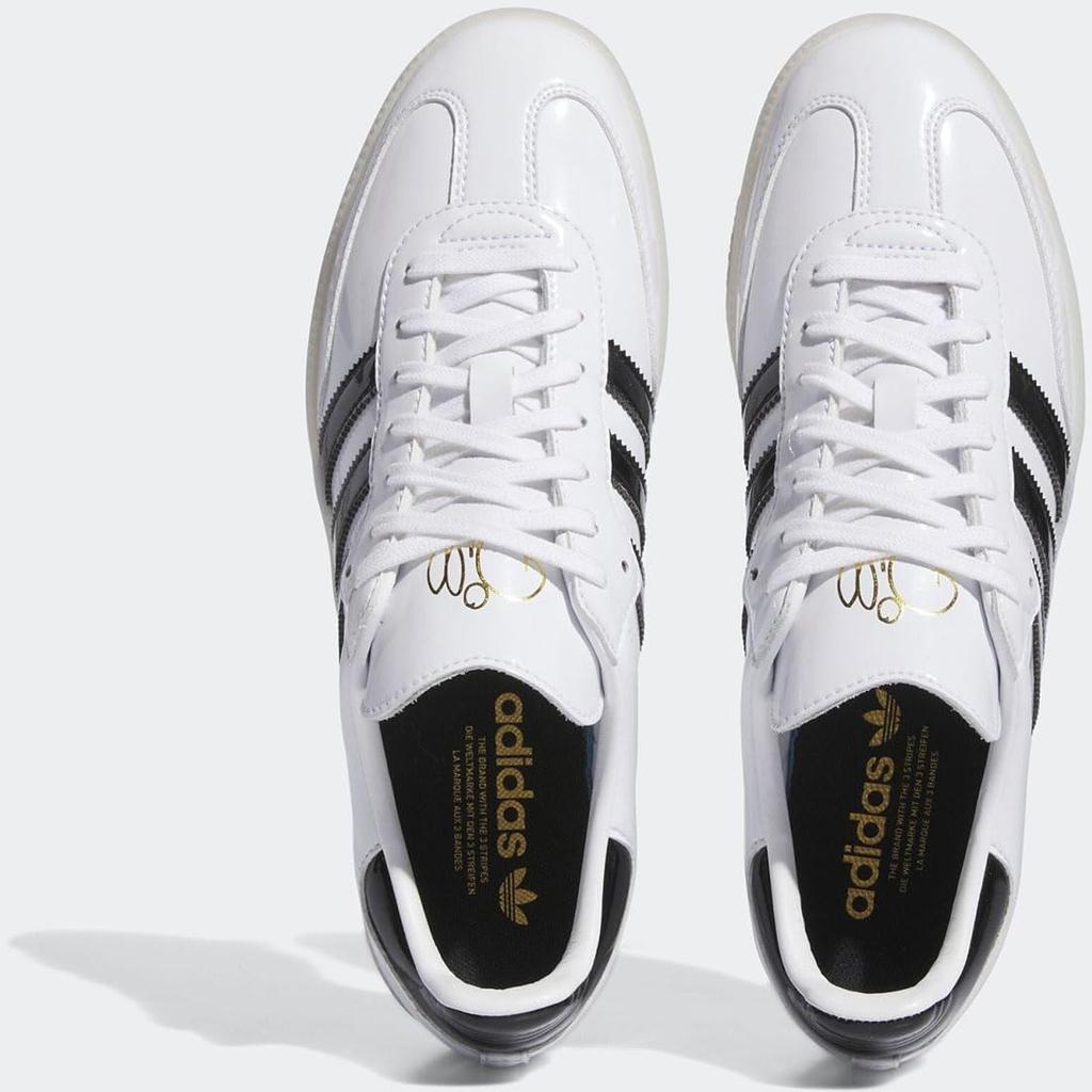 Adidas Dill Samba Patent Leather Size Japan Shoes, White/Core Black/Gold Metallic, IE5158, 26.0cm,