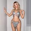 Summer Handmade Bikini Sequins Waist Chain Simple Sexy Star Fringed Mesh Drill Chest Chain Body Chain