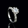 Diamond Rings White Gold Plated S925 Sterling Silver Wedding Rings 1ct(6.5mm) Moissanite Women Luxurious Fine Jewelry