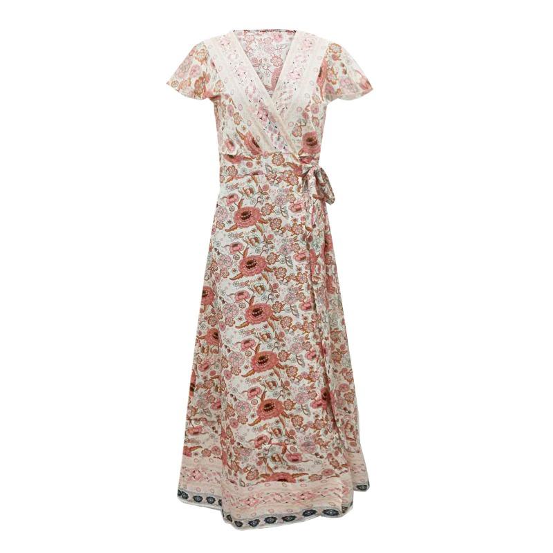 Летнее женское платье Богемное классическое свободное длинное платье Морские праздничные платья с завязками