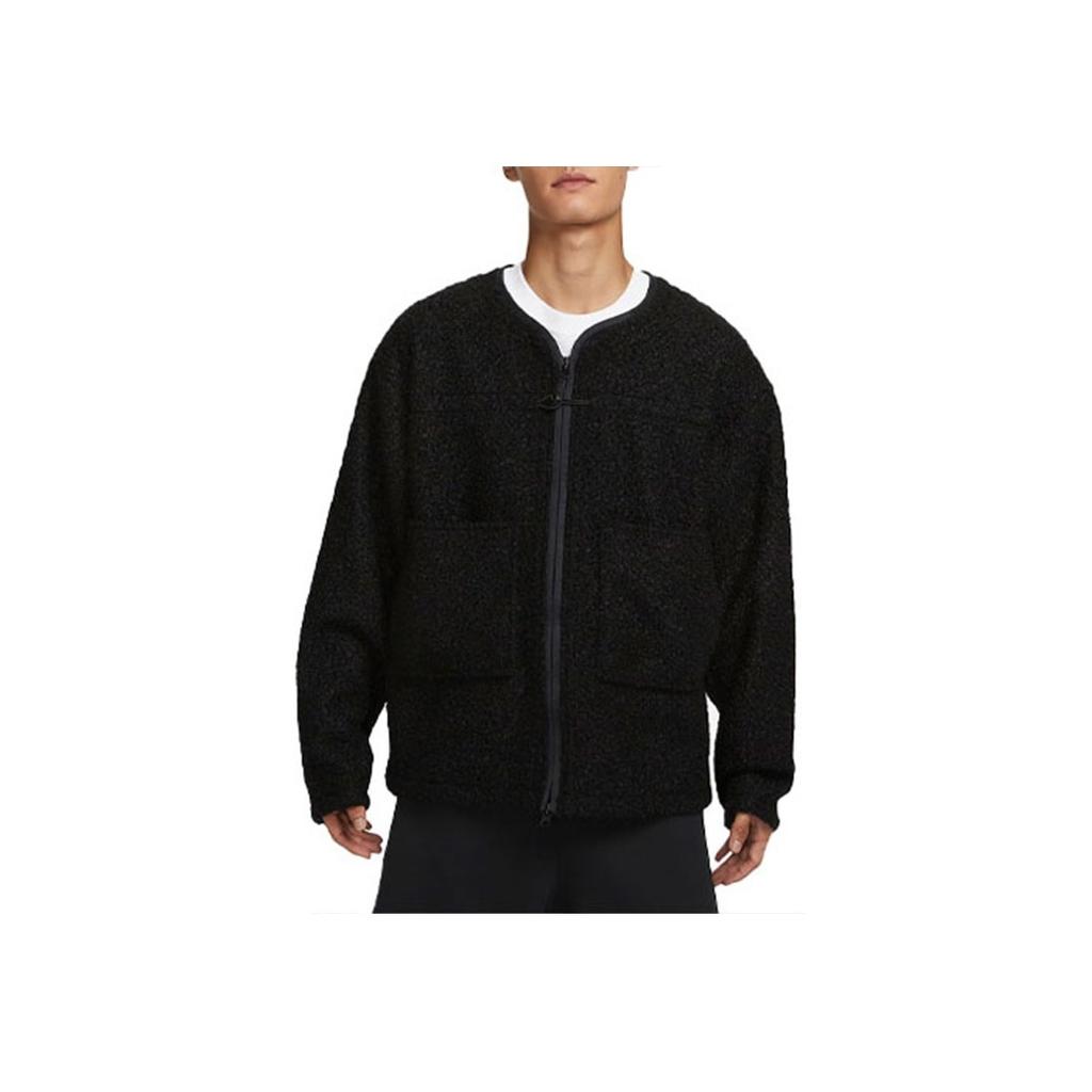 Nike Sportswear Tech Pack Solid Color Casual Collarless Jacket Men Outerwear Black FB7411-010