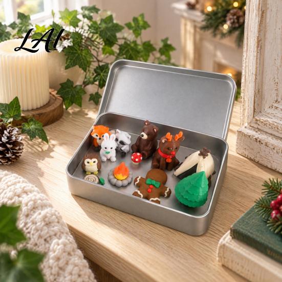 Meaningful Gifts for Family 3D Printed Miniature Christmas Nativity Scene Set in Tin Box Holy Religious Ornaments Figurines Holiday Tabletop