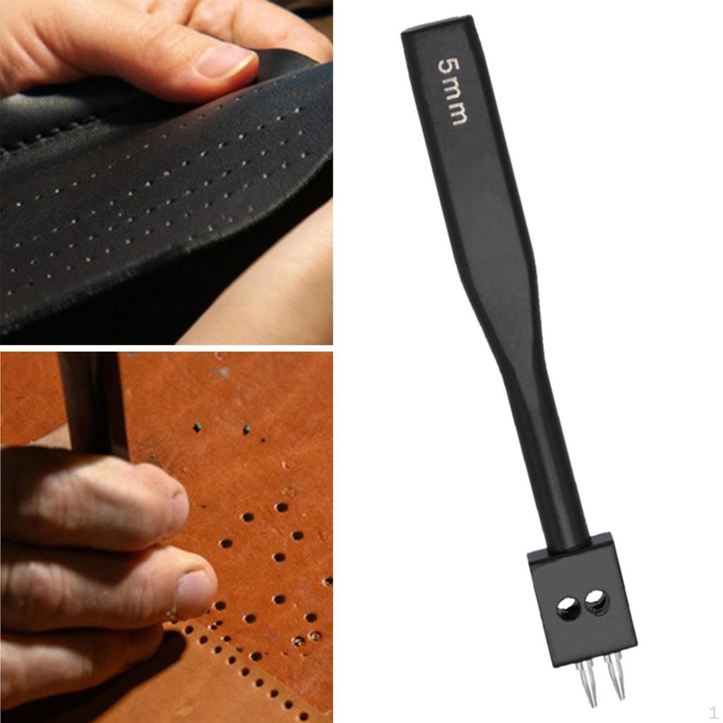 Инструмент для прокалывания кожи с зубцами 5 мм, удобная ручка, вспомогательные инструменты, прочный круглый дырокол