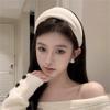 Ретро-высококачественная белая широкая повязка на голову, простая высокая повязка на голову, аксессуар для волос, женская высококачественная повязка на голову для умывания лица и головной убор