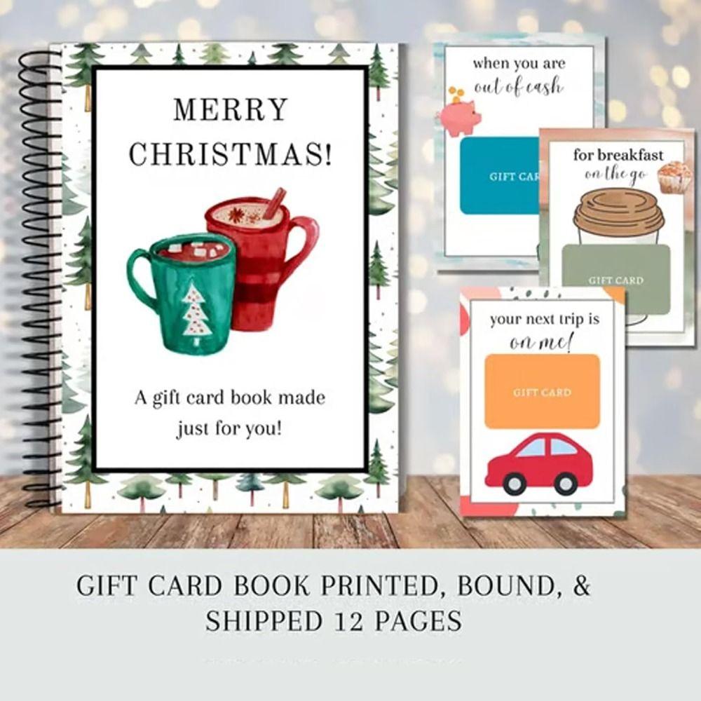 Spiral-Bound Christmas Gift Card Book Festival Christmas Gifts for Teenagers Greeting Cards Holder Greeting Card Organizer