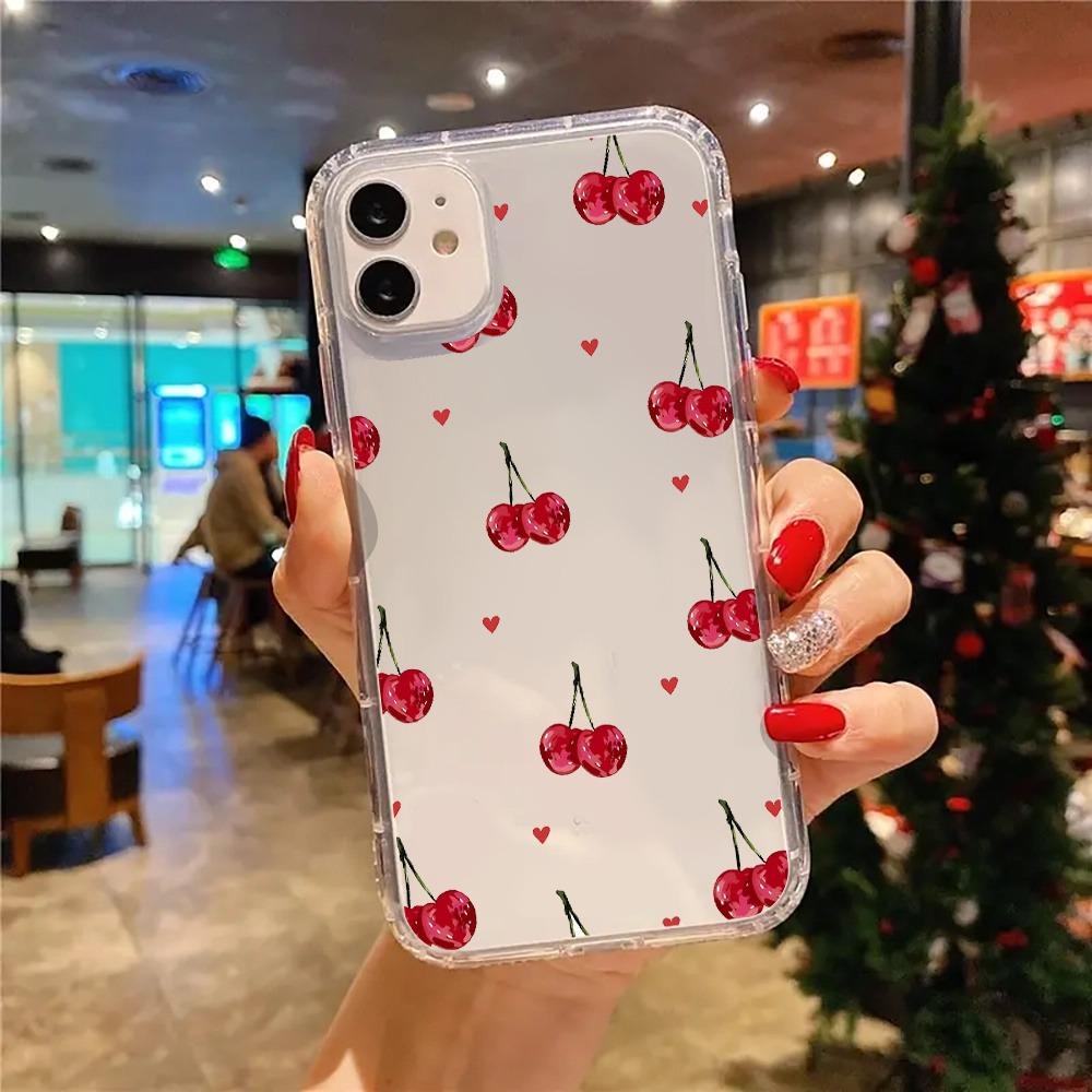 Розовая вишня Сердце Кокетка Прозрачный чехол для телефона для iPhone 17 16 11 13 15 14 12 Pro Max 7 8 Plus XS X XR 17 Air Прозрачная крышка