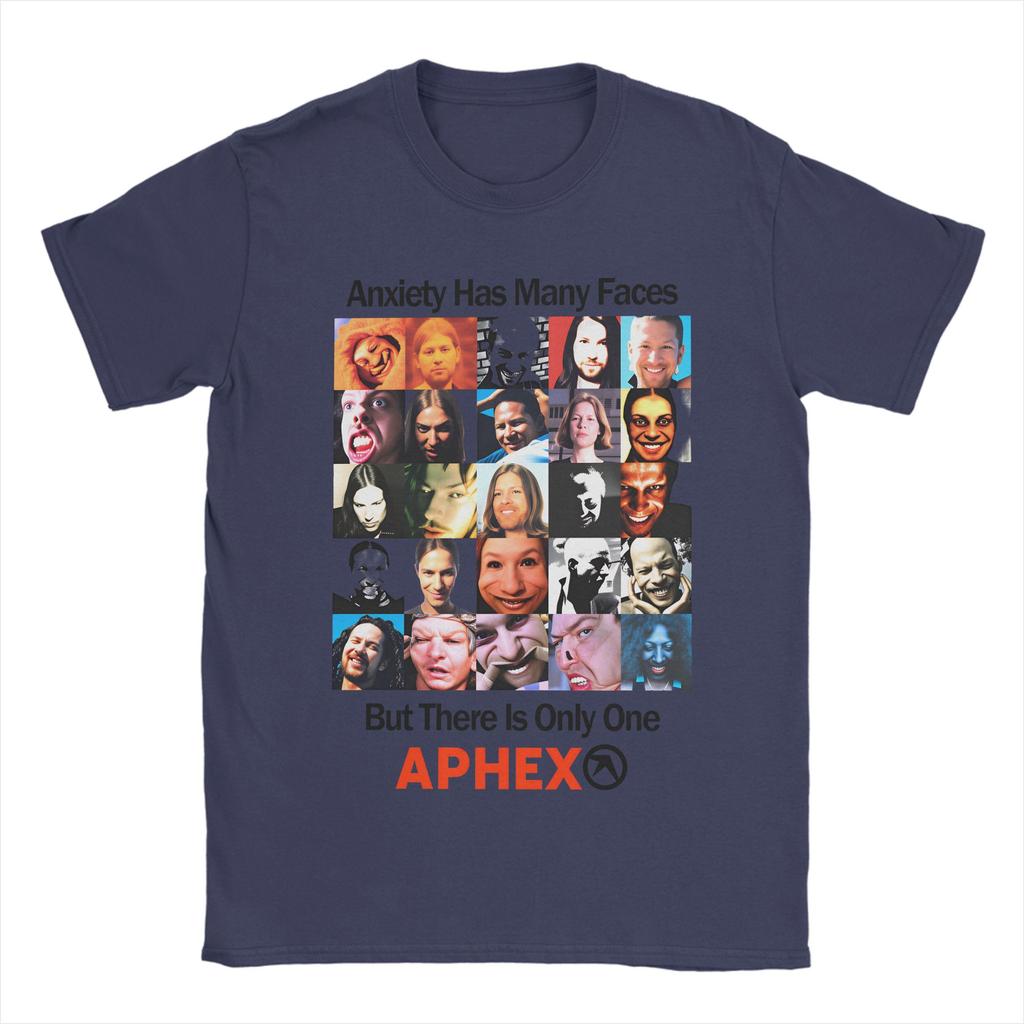 Anxiety Has Unisexy Faces Aphex Twin Unisex T Shirt Funny Tee Shirt Short Sleeve Crewneck TShirt Cotton Summer Clothes