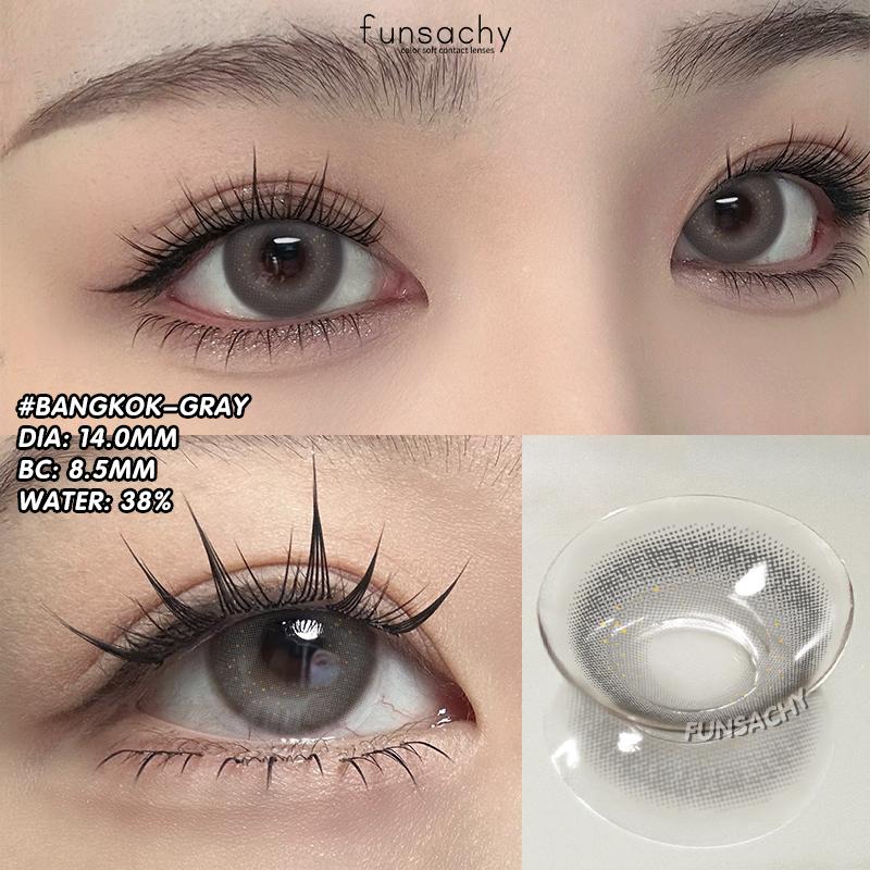 FUNSACHY 2pcs Natural Look Blue Eye Lenses Colored Contact Lenses for Eyes Eye Makeup Beauty Pupil Gray Eyes New Fashion Lens