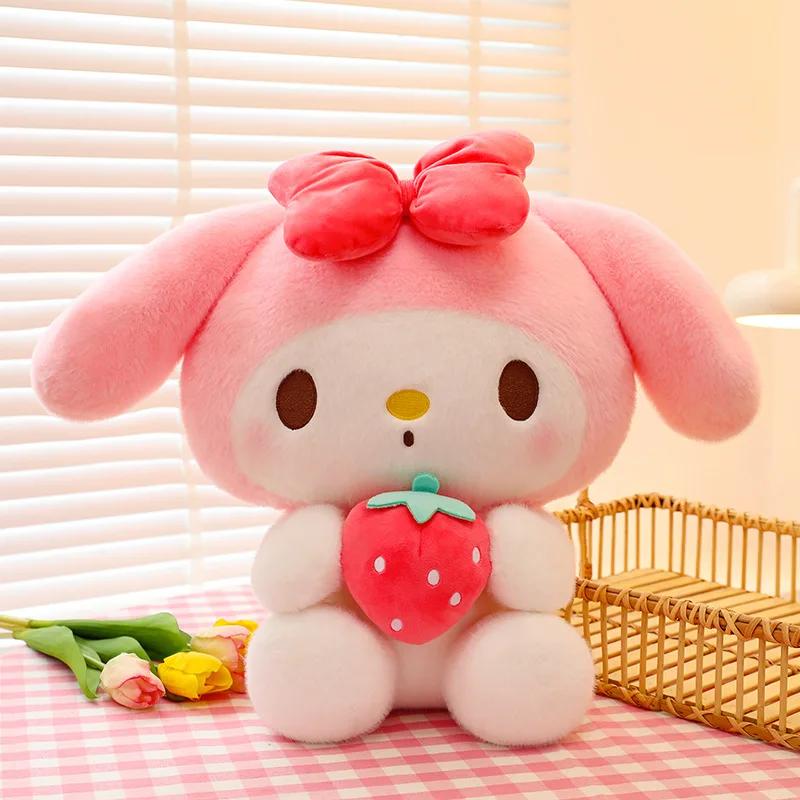 60 см Кавайные Плюшевые Игрушки Куклы Sanrio Kuromi My Melody Мультяшная Серия Клубника Плюшевые Фигурки Детские Милые Куклы Подарки на День Рождения