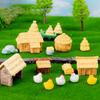 Cute Thatched Cottage Micro Landscape Decorative Rural Style Small House Statue Fairy Garden Decoration Accessories Resin Crafts