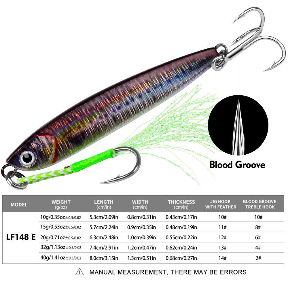 3D Printing Lure Iron Plate Simulation Lure Bait Long Throw Submerged Metal Bait 10g-40g Quick Draw Iron Plate