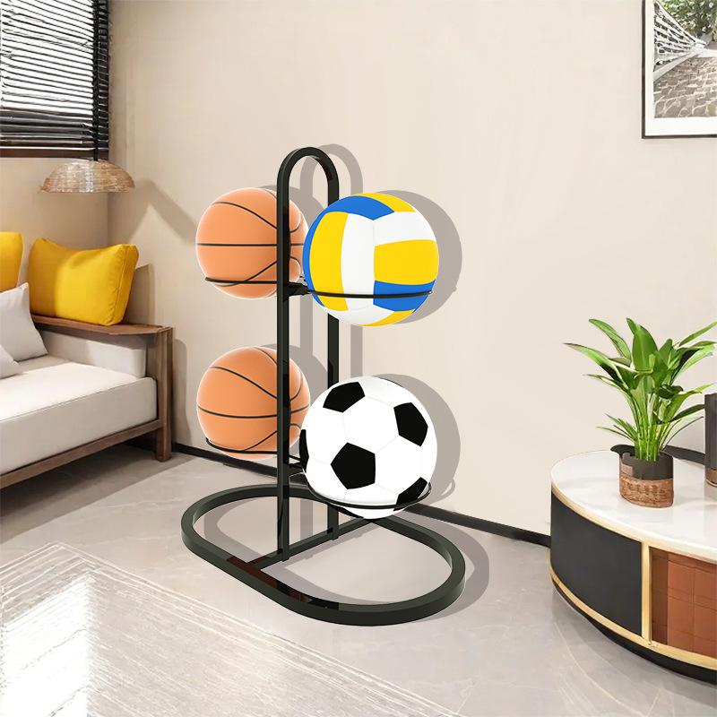 Nail-Free Sports Ball Storage Rack for Basketball, Volleyball, and Children's Basketball Hoop