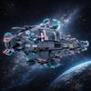 MOC Футуристический Космический Корабль-Крейсер Научно-Фантастический Конструктор DIY Сборная Игрушка Настольное Украшение Праздничный Подарок