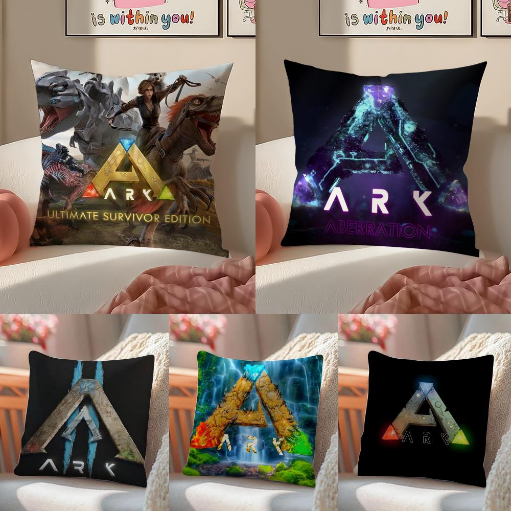 Survival Game Logo AArk Survival Evolved Cushion Cover Pillowcase Short Plush Invisible zipper Room Sofa Cushion Cover