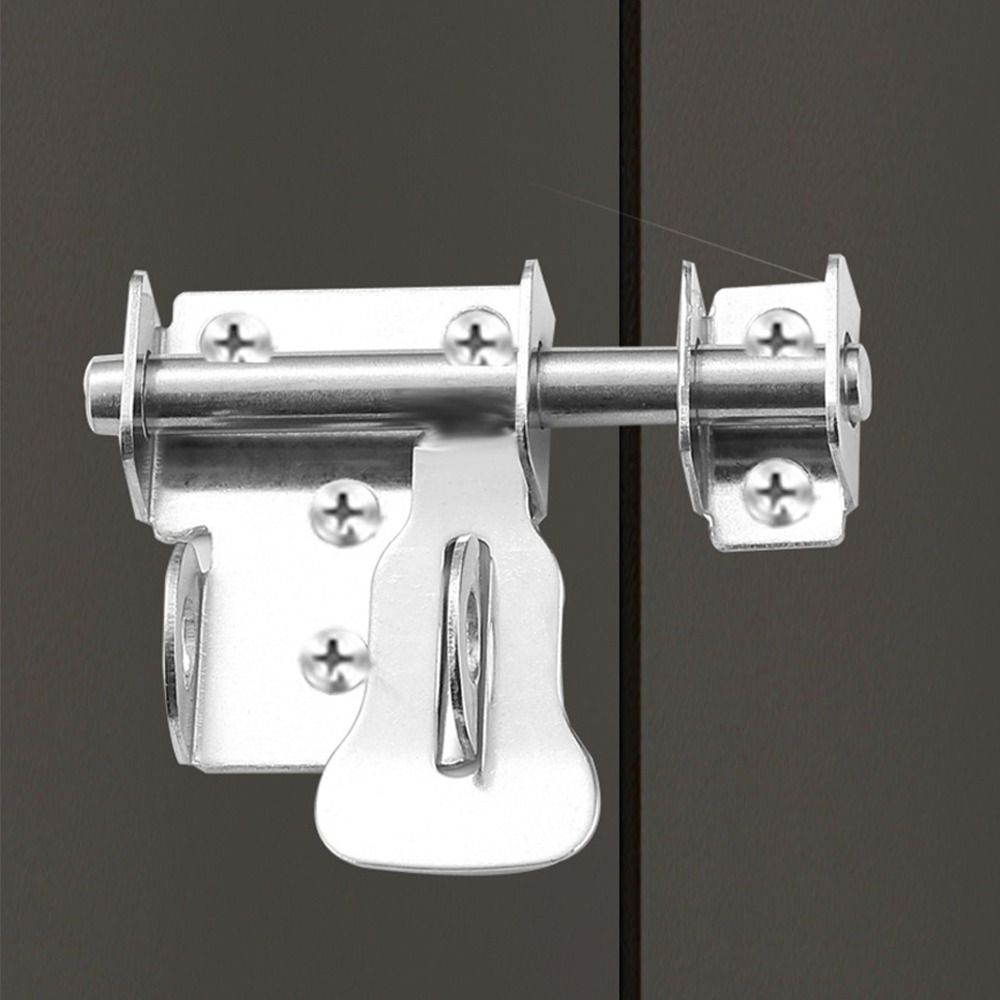 Stainless Steel Door Latch Toilet Door Lock Sliding Mechanism Sliding Bolts Latch Easy Installation Gate Safety Lock Hasp Lock