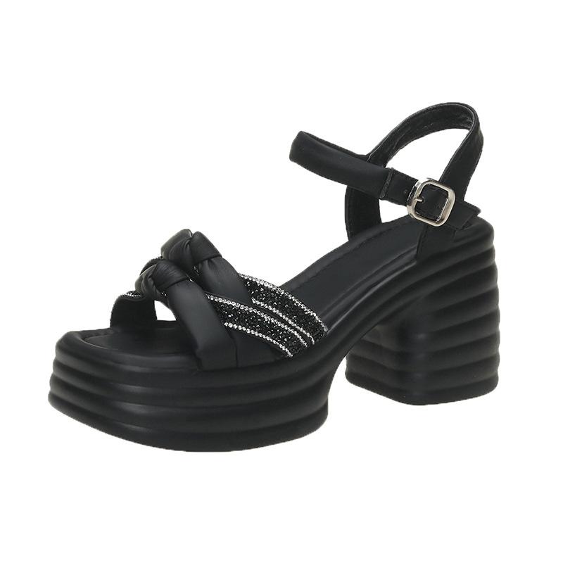 Мода 2025 Новый римский стиль Платформа Женская мода Балетки Сандалии Лето Высокий каблук Повседневные женские сандалии Обувь для женщин