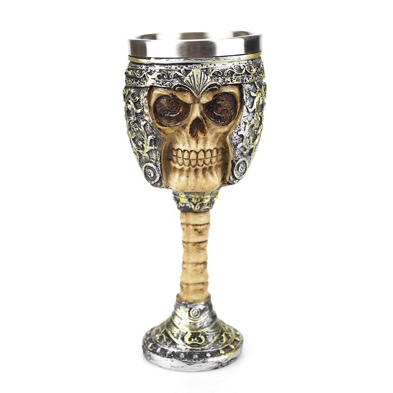 Creative 3D Gothic Wine Goblet Style Contain Dragon Claw Viking Skull Skeleton Punk Wine Glass Halloween Gifts Bar Drinkware Cup