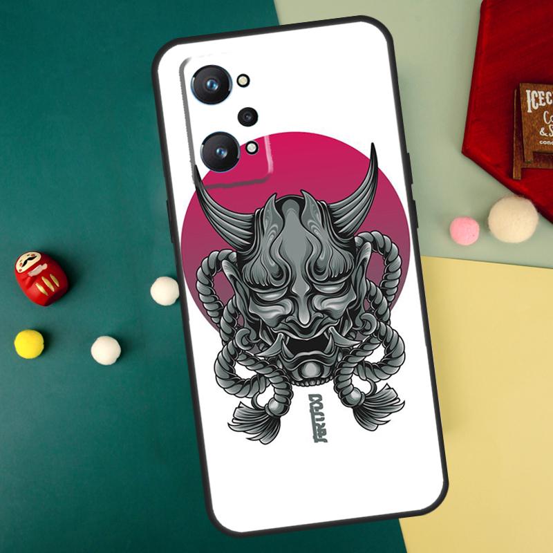 Samurai Oni Mask For Realme C75 C61 C67 C63 C71 C55 C51 C65 C53 GT6 GT7 15 Pro 10 11 12 13 14 Pro Plus Case