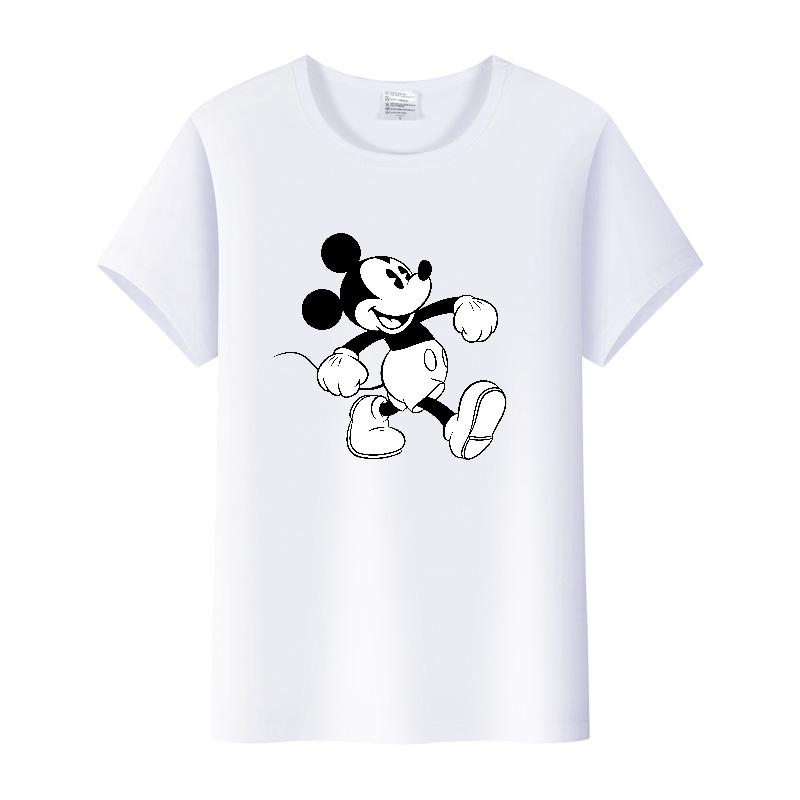 Vintage Unisex Cartoon Tshirt Mickey Mouse Tops Graphic Clothes Summer Blouses Short Sleeve T-shirt White Tees