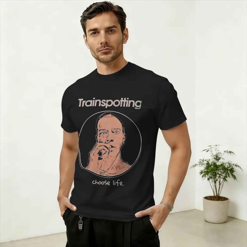 Funny Movie Trainspotting Choose Life TShirts Unisex Round Collar 100 Cotton T Shirts Short Sleeve Tees Plus Size Clothing