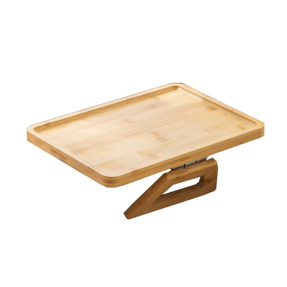 Деревянный складной диванный столик с клипсой, экономящий место, органайзер-подлокотник для дивана, закуски