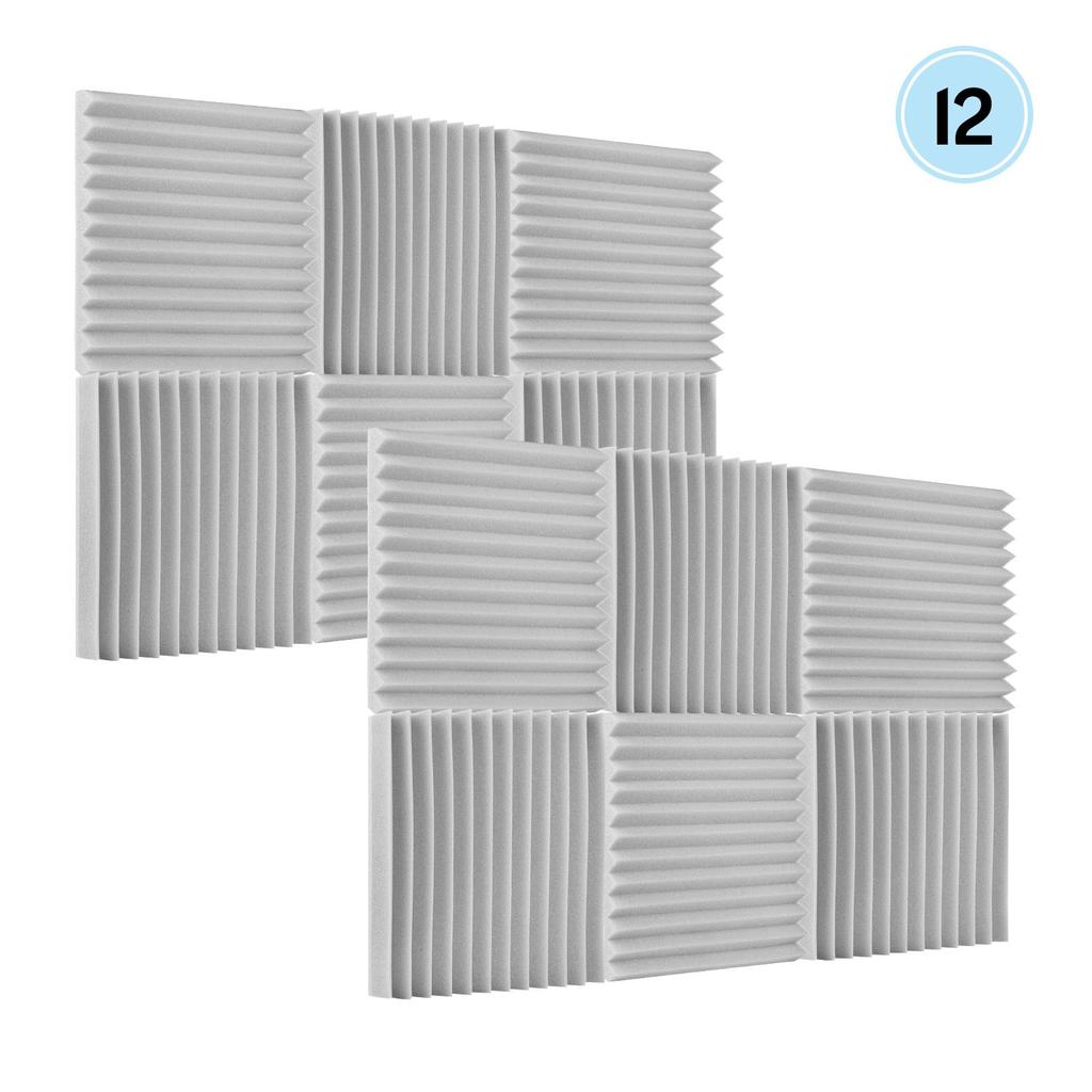 Упаковка 12 шт. Студийный поролон Звукоизоляционный поролон Звукопоглощающие панели Звукоизоляционная губка 30 * 30 * 2,5 см 12 * 12 * 1 дюйм